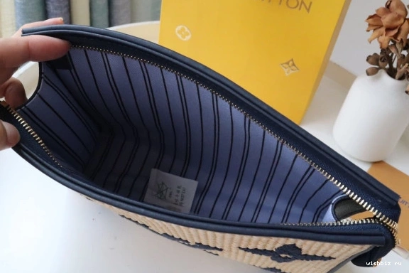 WIS Monogram Toiletry LOUIS Pouch Raffia VUITTON 1017